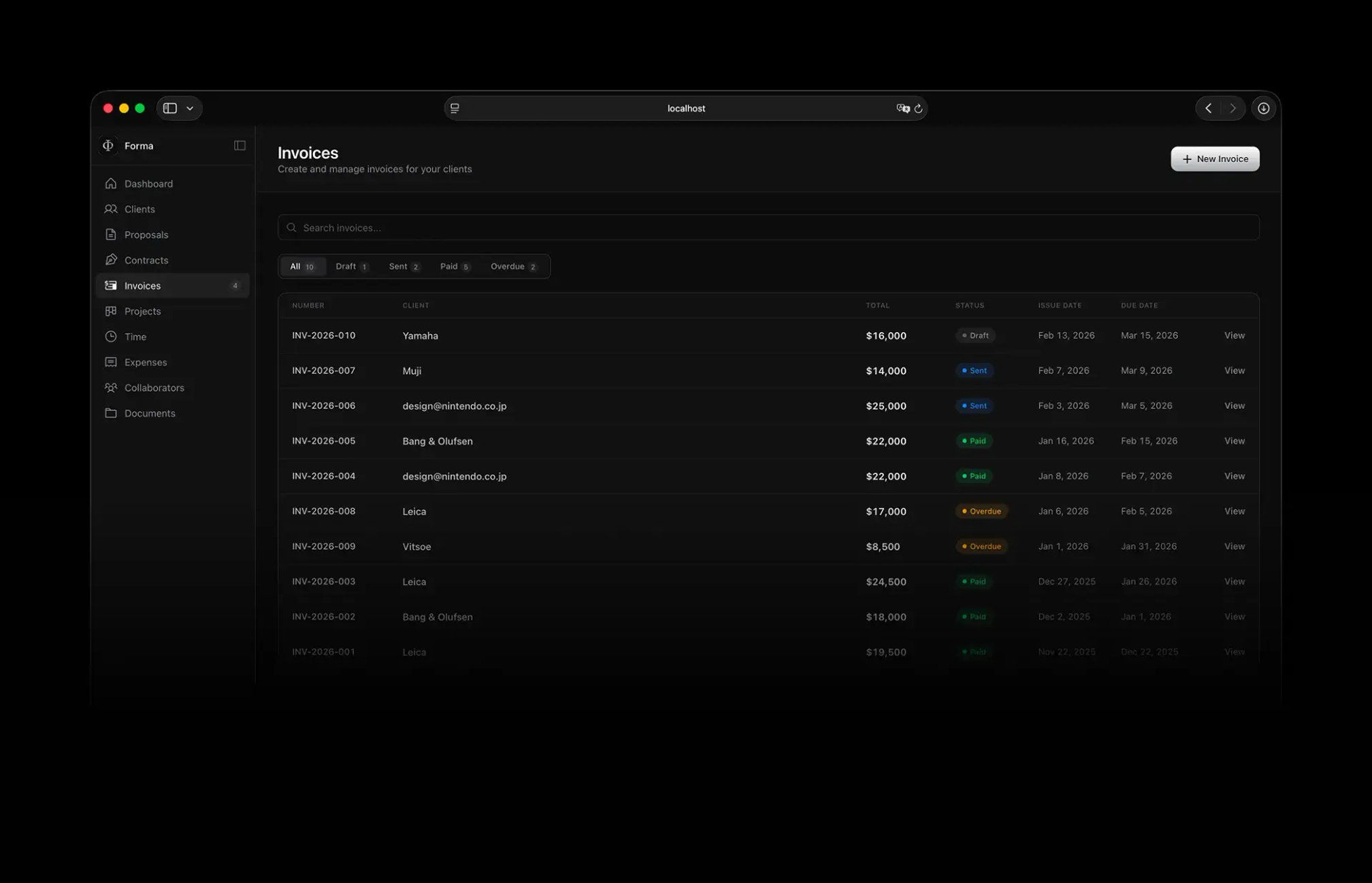 Forma — design details